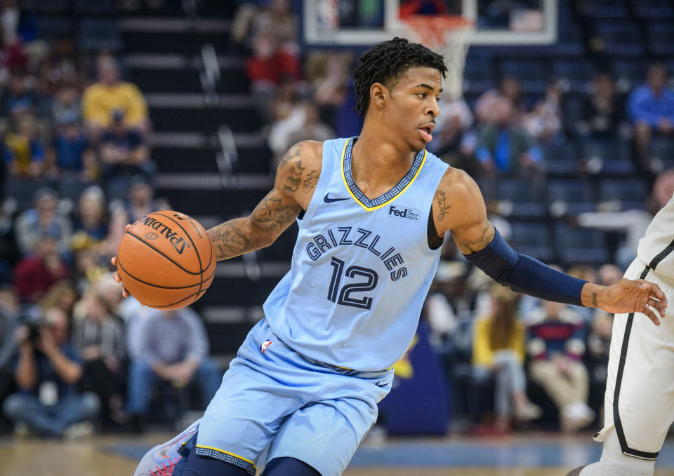 Ja Morant's breakout NBA game led to an overtime thriller in Memphis. (Jerome Miron/Reuters)