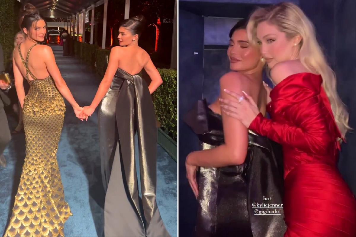 Kylie Jenner Documents Oscars AfterParty with Sister Kendall and Gigi