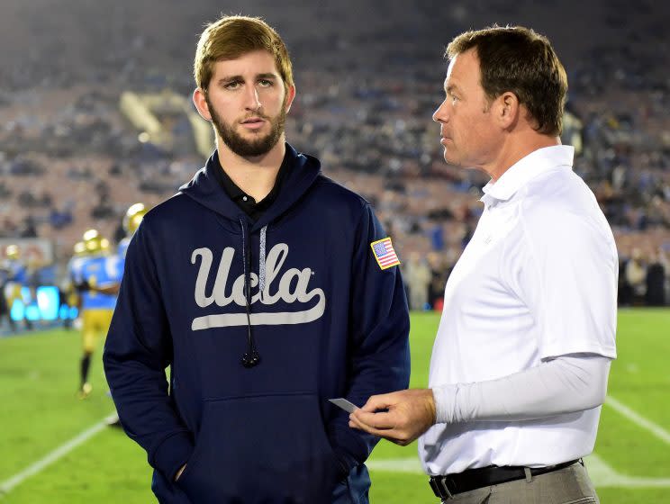 UCLA QB Josh Rosen missed much of the 2016 season because of a shoulder injury. (Getty)