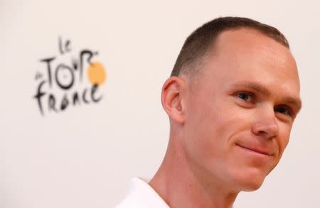 Cycling - The 104th Tour de France cycling race - News conference ahead of the weekend's start - Duesseldorf, Germany - June 28, 2017 - Team Sky rider Chris Froome of Britain during a news conference. REUTERS/Christian Hartmann