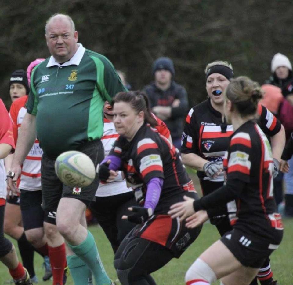 Angelique (centre) wants to help promote women’s rugby (Collect/PA Real Life).