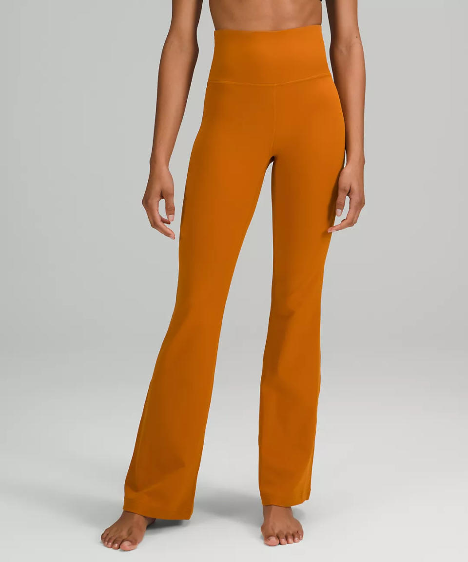 Groove Super-High-Rise Flared Pant in Roasted Orange. Image via Lululemon.