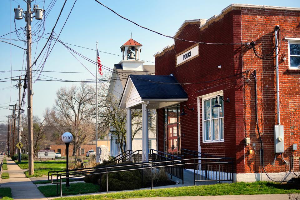 The Newtown Police Department on Church Street, photographed on March 13.