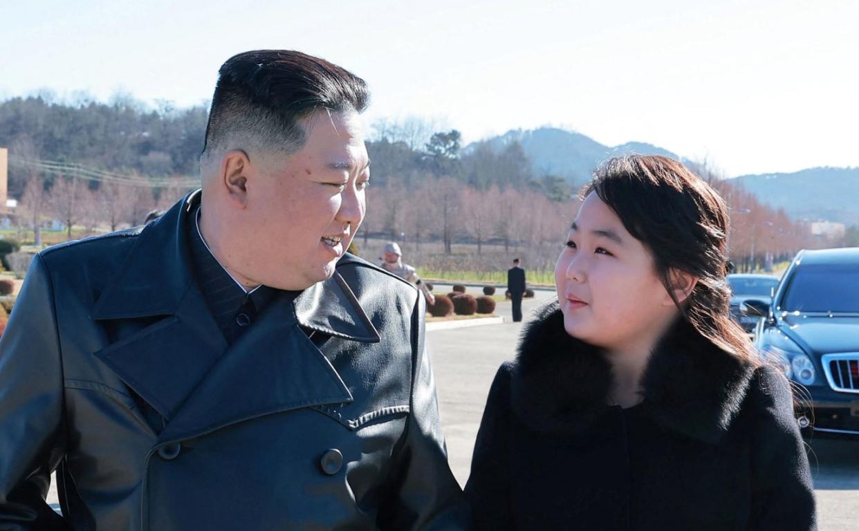 North Korean leader Kim Jong Un and his daughter - KCNA via REUTERS