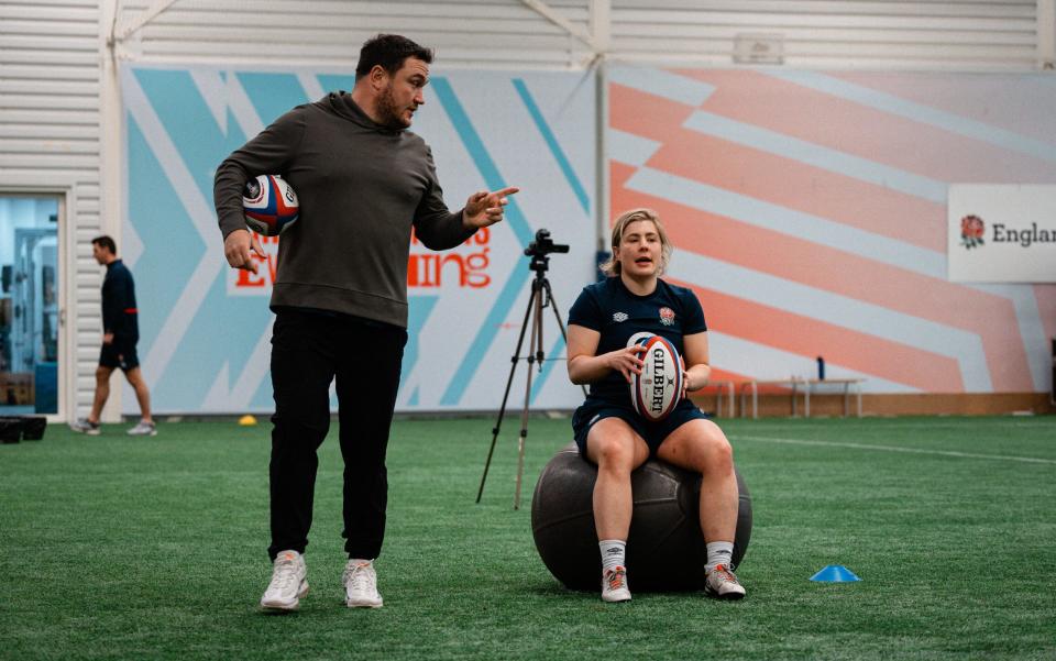 Jamie George coaching the Red Roses