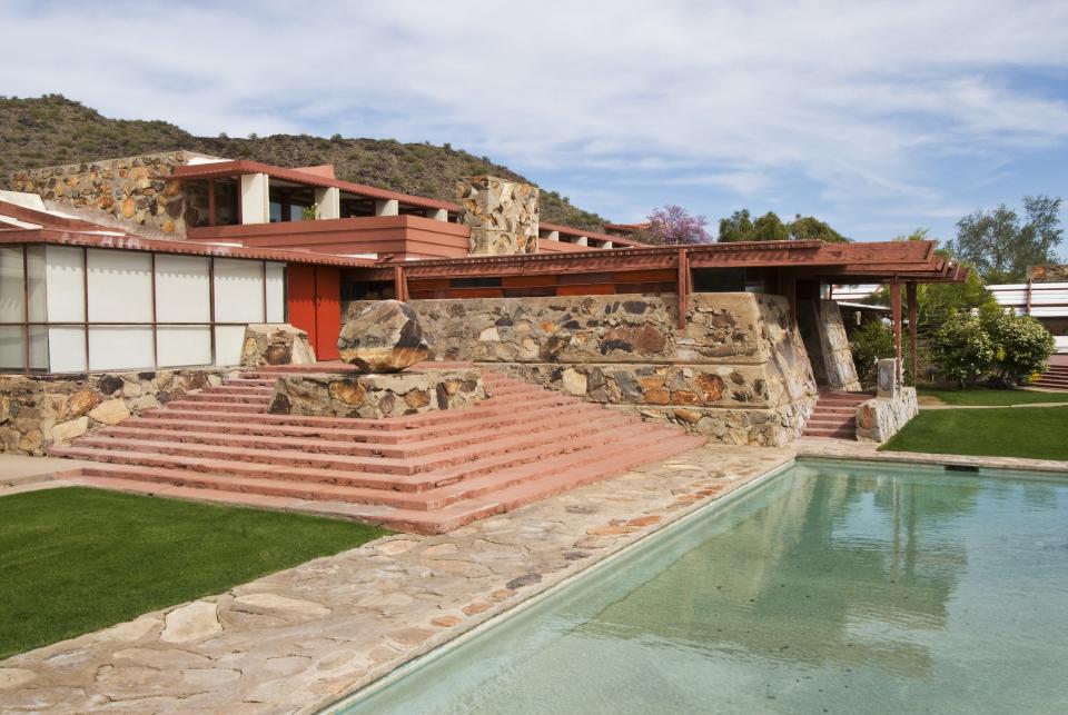 A look at the exterior of Frank Lloyd Wright’s Taliesin West in Scottsdale, Arizona.