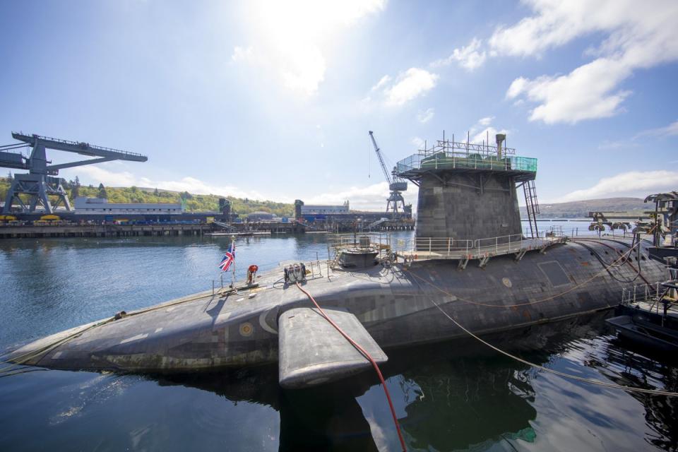 HMS Vigilant at HM Naval Base Clyde, Faslane, which carries the UK’s Trident nuclear deterrent (James Glossop/The Times/PA) (PA Wire)