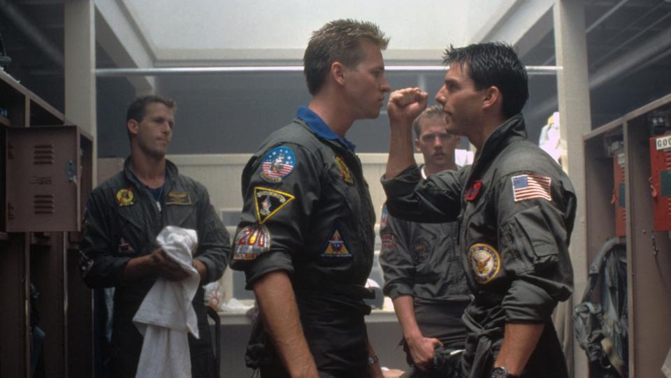 Val Kilmer and Tom Cruise, Top Gun, 1986