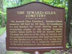 The Seward-Giles Cemetery is located on Aurora Lake Road.