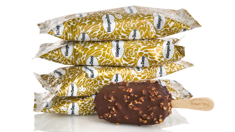 Häagen-Dazs ice cream bars wrapped unwrapped