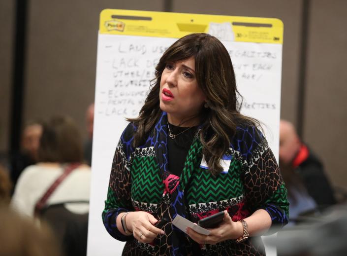 Rivkie Feiner of Spring Valley acts as a moderator during a Five Town Supervisors' Coalition to Combat Hatred and Promote Unity in Rockland County in 2020.