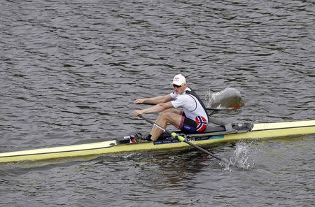 2018 European Championships - Rowing, Men's Single Sculls Final A - Strathclyde Country Park, Glasgow, Britain - August 5, 2018 - Kjetil Borch of Norway in action. REUTERS/Russell Cheyne