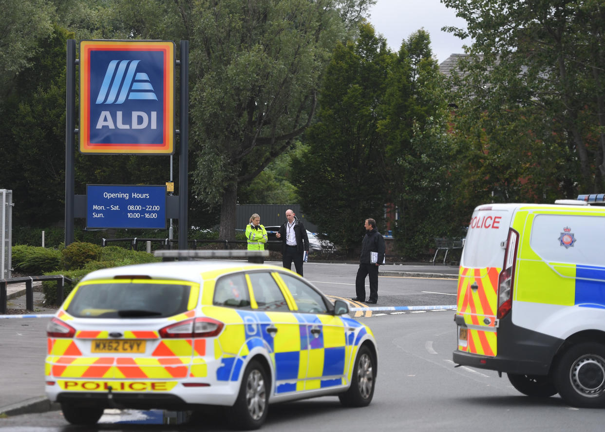 Police called to Aldi Gorton following reports of a stabbing . 15 August 2021