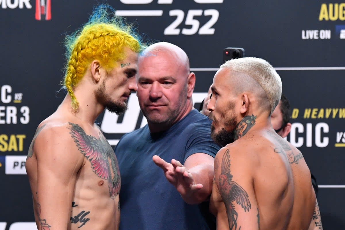 O’Malley (left) facing off with Vera in 2020 (Zuffa/LLC via Getty Images)