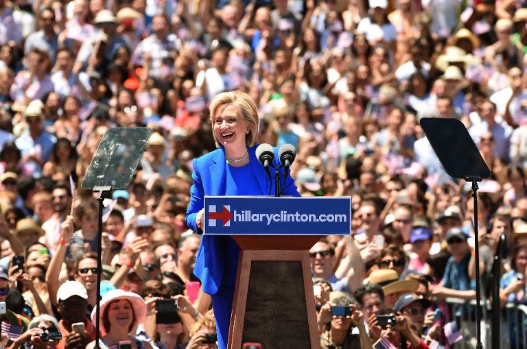 Former Secretary of State Hillary Clinton officially launches her campaign for the Democratic presidential nomination on June 13, 2015 in New York