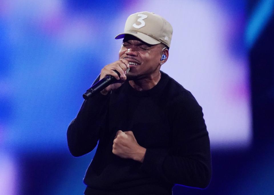 Chance the Rapper, seen here performing at the 2020 NBA All Star Game, is tapped to headline Summerfest 2021.