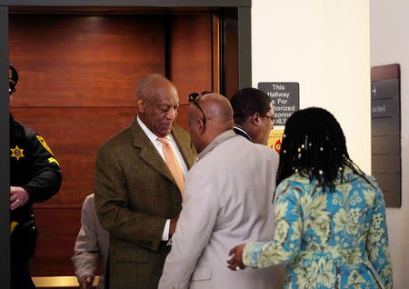 Actor and comedian Bill Cosby arrives to his sexual assault retrial at the Montgomery County Courthouse in Norristown, Pennsylvania, U.S. April 23, 2018. REUTERS/Jessica Kourkounis