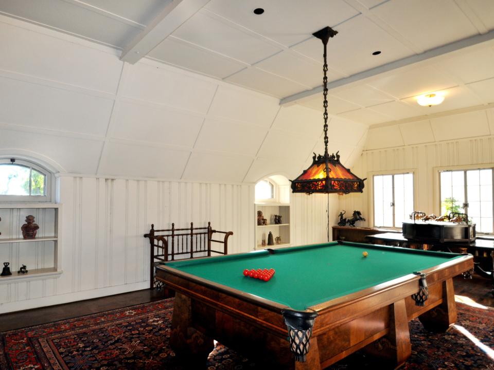 the billiard room in Disney's former home