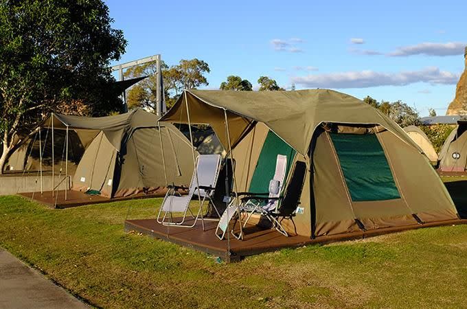 A two-person glamping tent. Photo: Chris Ashton