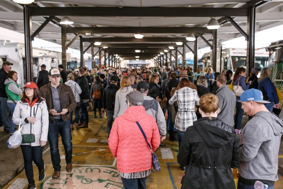 A crowd at All Things Detroit at the Eastern Market in Detroit.