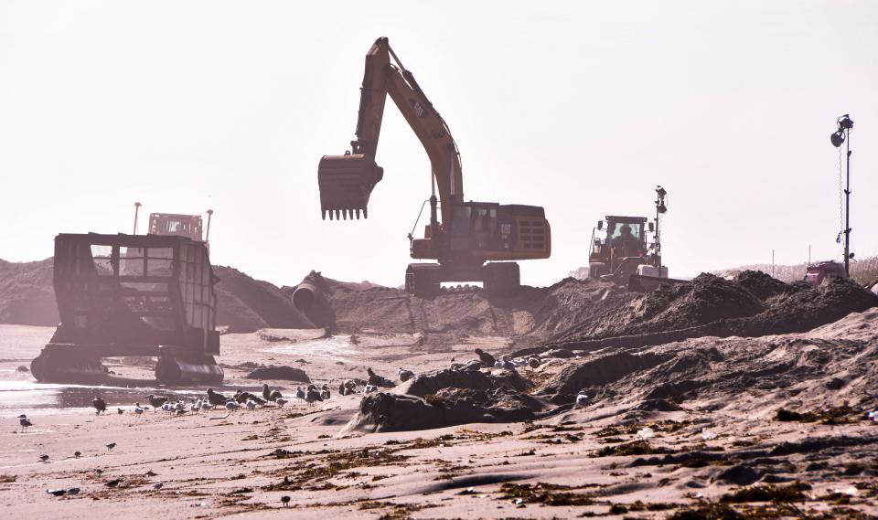 A major beach renourishment project is underway in December 2020 at Patrick Space Force Base, with workers pumping sand onto the beach east of the base. FILE PHOTO