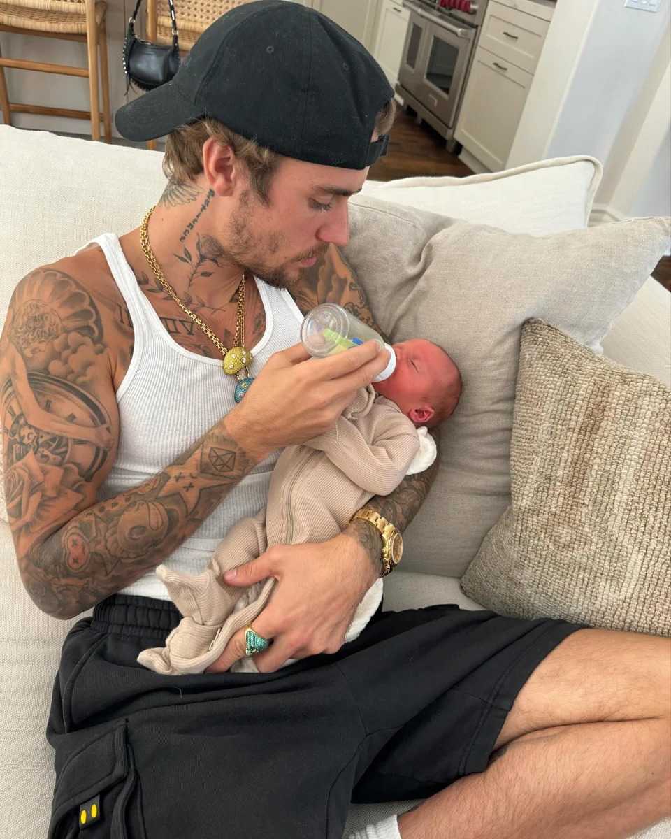 Justin and Hailey Bieber Cradle Jason Kennedy Newborn