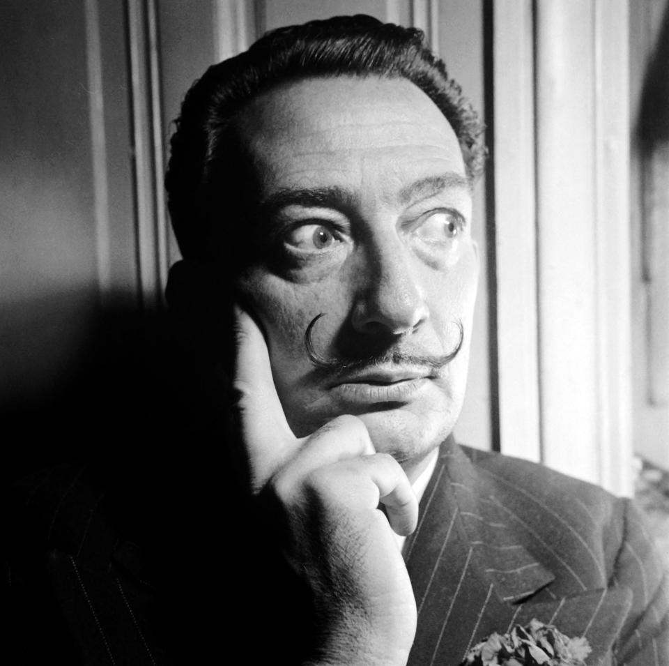 The photo, of Spanish artist Salvador Dali, is dated in the 50s. (Photo by AFP) (Photo by -/AFP via Getty Images)