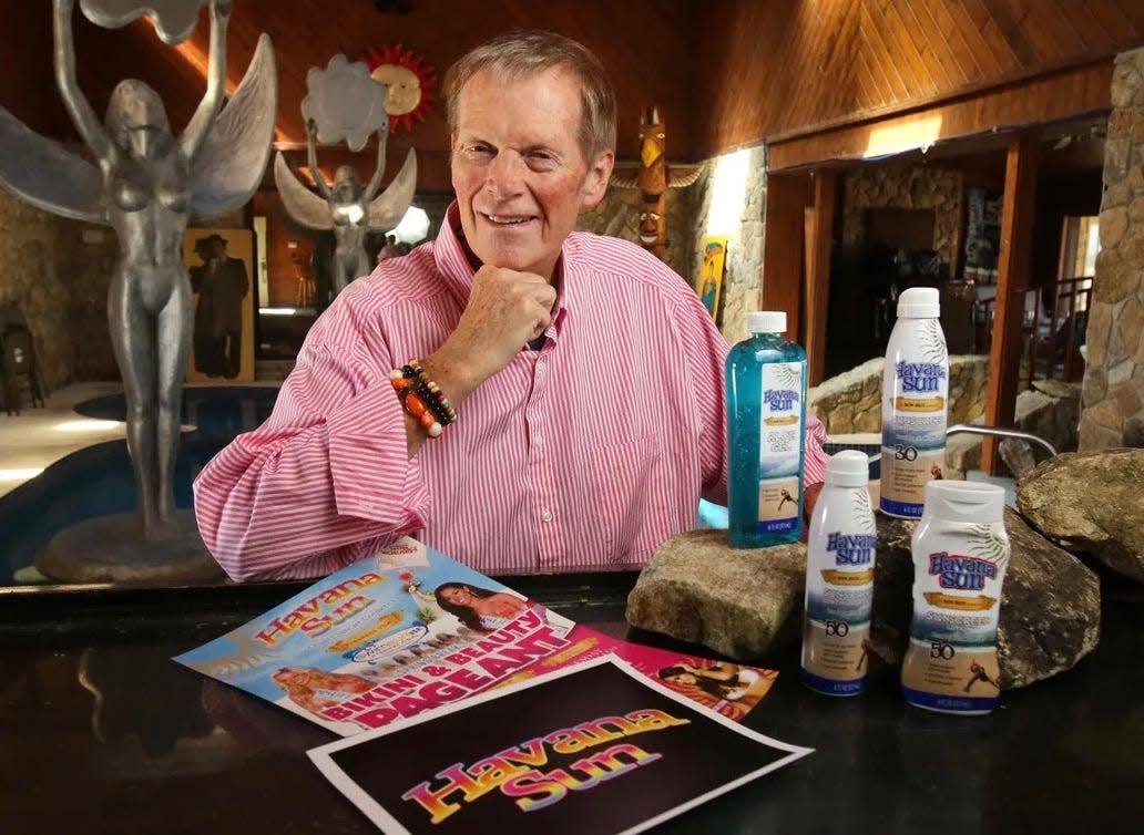 Hawaiian Tropic founder Ron Rice posed for this photo of his then-new sun care products company Havana Sun in January 2016.