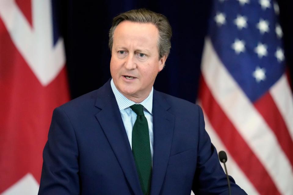 David Cameron was speaking at a visit to the US State Department this week (AP)