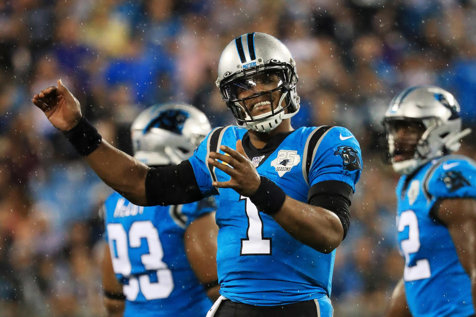 Quarterback Cam Newton is still looking for a team. (Photo by Streeter Lecka/Getty Images)