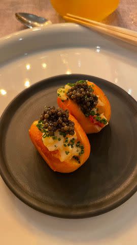 <p>Lori Harvey/Instagram</p> Lori Harvey shares photo of lobster roll topped with caviar from her 27th birthday dinner