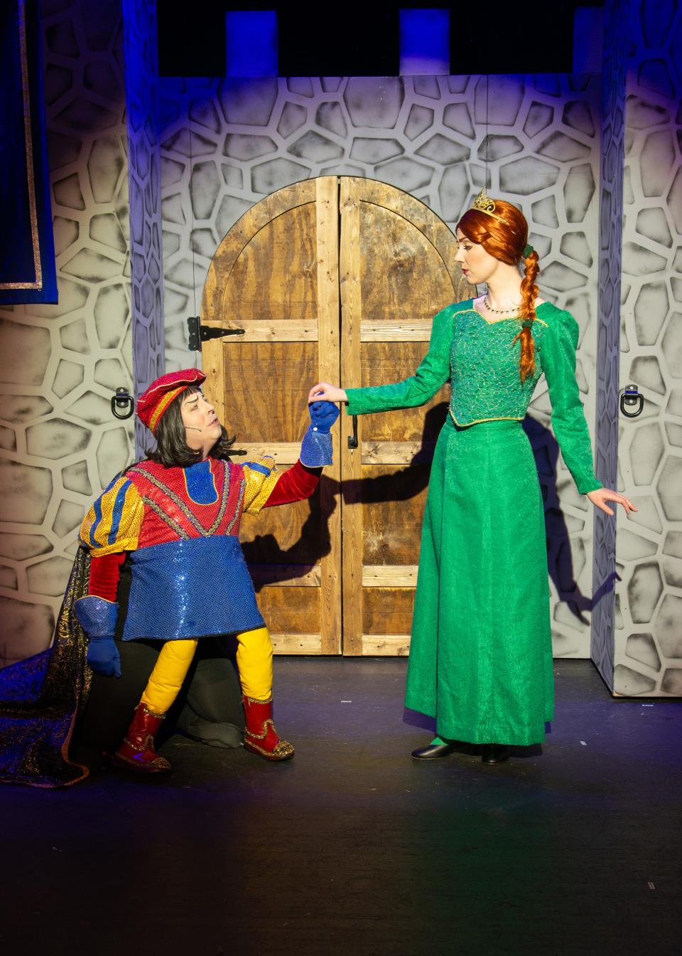 Hillary Marshall and David DeWitt play Princess Fiona and Lord Farquaad  in Stage Crafters' production of "Shrek The Musical." The musical runs Oct. 28-30 and Nov. 4-6 at the Fort Walton Beach Civic Auditorium.