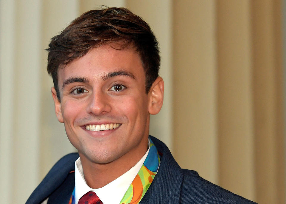 British Olympic diver Tom Daley arrives for a reception for Team GB and ParalympicsGB medallists. (PA)