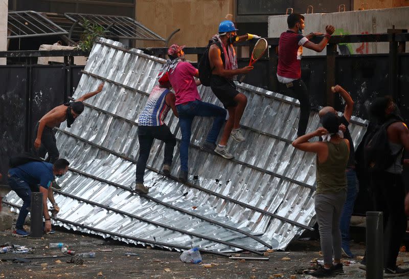 Protest following Tuesday's blast, in Beirut