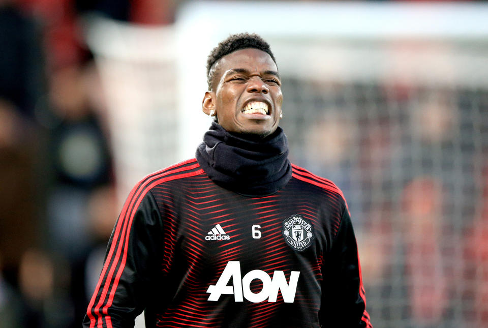 Paul Pogba was an unused substitute at Anfield on Sunday (Peter Byrne/PA)