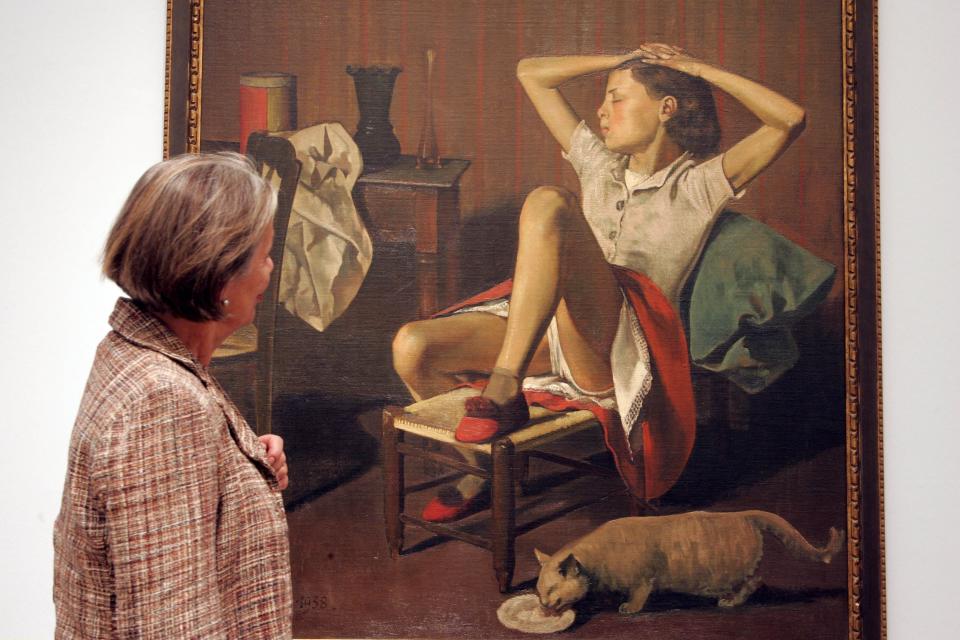 A woman looks at Balthus'&nbsp;&ldquo;Th&eacute;r&egrave;se Dreaming." (Photo: ullstein bild via Getty Images)