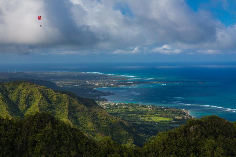 Looking North along the Windward Oahu coast.