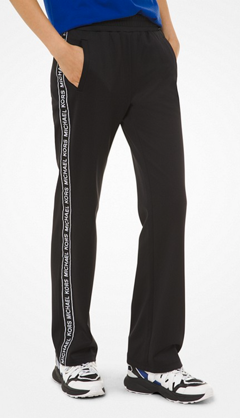 Michael Kors Logo Tape Ponte Track Pants in Black