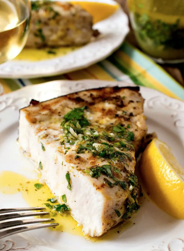 <p>A Family Feast</p><p>Grilled swordfish salmoriglio has a flavorful, buttery lemon herb sauce on top of juicy grilled swordfish. Plus tips and tricks to make perfectly cooked swordfish.</p><p><strong>Get the recipe: <a href="https://www.afamilyfeast.com/grilled-swordfish-salmoriglio/" rel="nofollow noopener" target="_blank" data-ylk="slk:Grilled Swordfish Salmoriglio;elm:context_link;itc:0;sec:content-canvas" class="link rapid-noclick-resp">Grilled Swordfish Salmoriglio</a></strong></p><p><strong>Related: <a href="https://parade.com/1201727/parade/zesty-grilled-fish/" rel="nofollow noopener" target="_blank" data-ylk="slk:Zesty Grilled Fish Recipes;elm:context_link;itc:0;sec:content-canvas" class="link rapid-noclick-resp">Zesty Grilled Fish Recipes</a></strong></p>