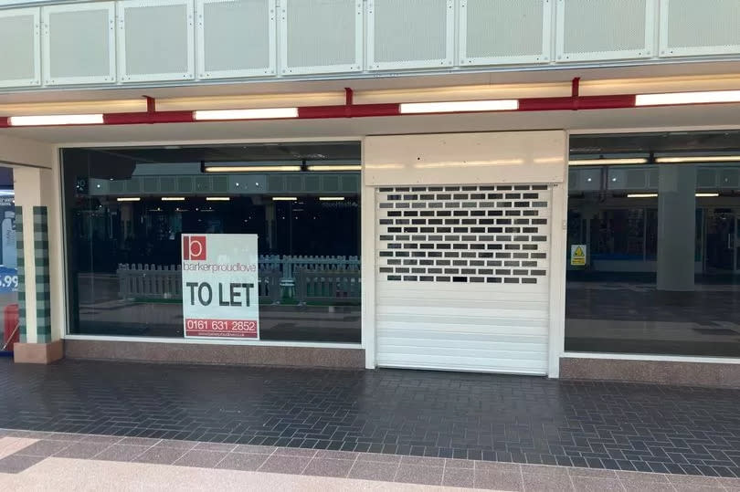 Empty shop in Clarendon Shopping Centre in Hyde