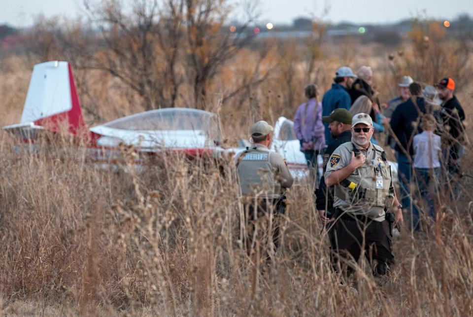 A plane crashed Saturday evening into a field near Iowa Park Road.