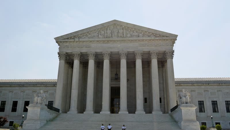 The Supreme Court is seen in Washington, Wednesday, June 25, 2008. A July 2023 Gallup poll finds that approval for the Supreme Court lies at a record low of 40%. (AP Photo/Charles Dharapak)