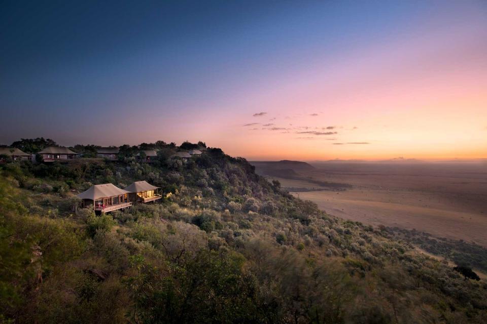 Aerial exterior view of Angama Mara, voted one of the best Africa Safari Lodges