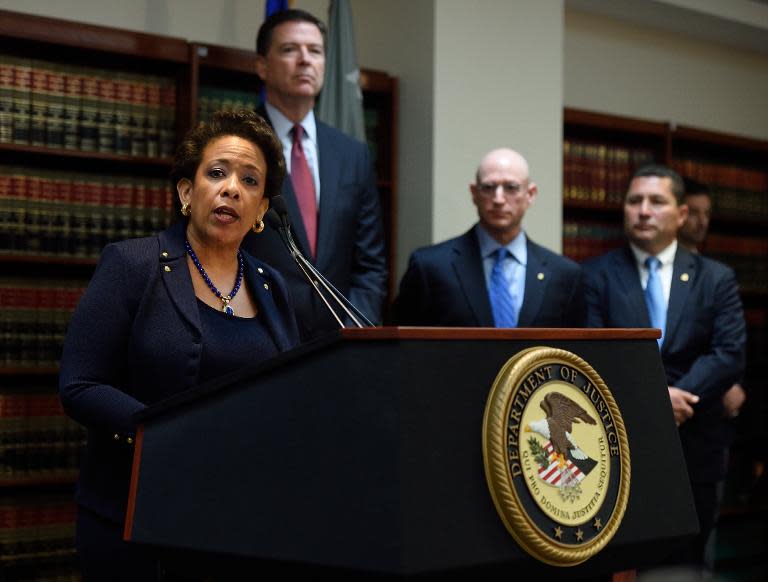 Attorney General Loretta E. Lynch speaks to the press in New York