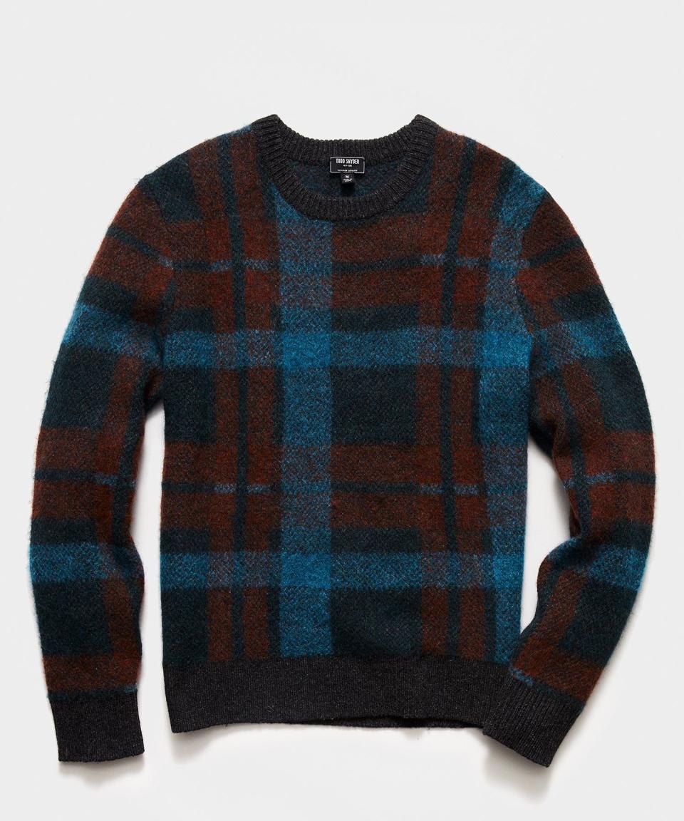 Alpaca Plaid Crew Sweater