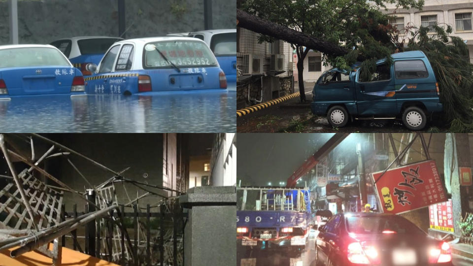 颱風天愛車可能受到泡水、強風吹落的路樹或物品砸傷。(圖片來源/ TVBS)