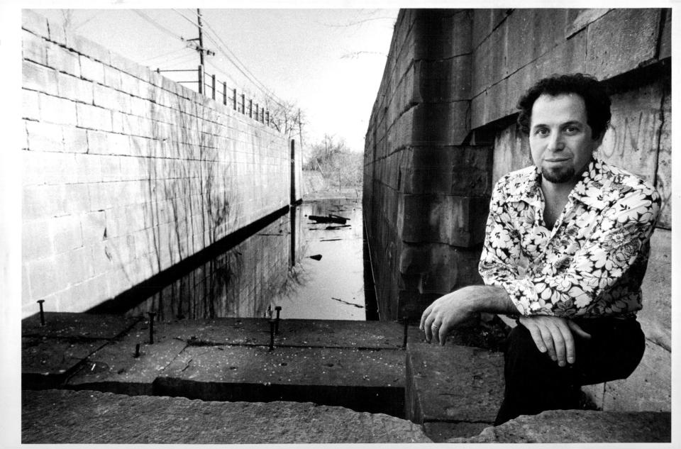 Thomas Grasso by an Erie Canal lock in Pittsford in 1978.