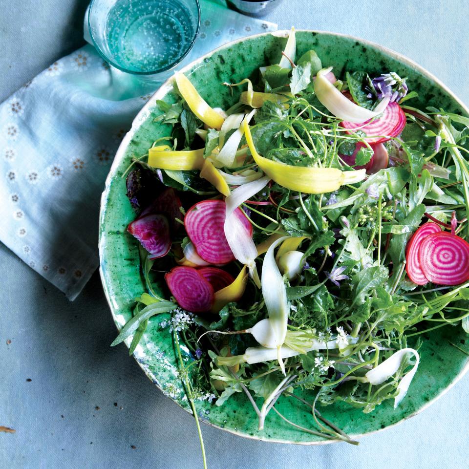 Spring Greens with Quick-Pickled Vegetables