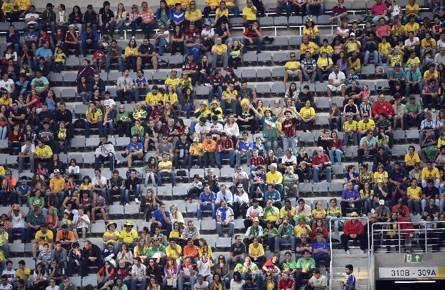Empty seats were visible in Curitiba.(AP Photo/Martin Meissner)