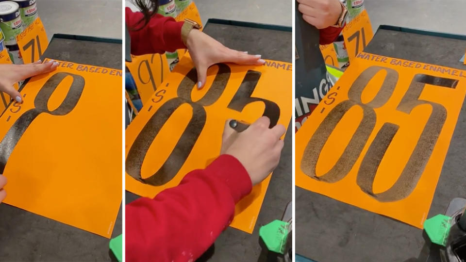 bunnings orange sale signs calligraphy